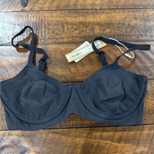 NWT SKIMS FITS EVERYBODY UNLINED DEMI BRA 30D Onyx Black
